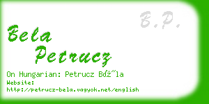 bela petrucz business card